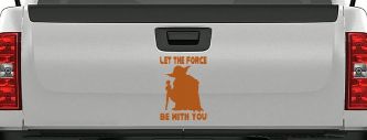 Yoda Let The Force Be With You Car or Truck Window Vinyl Decal Sticker (Nut Brown)