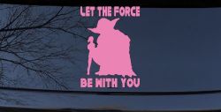 Yoda Let The Force Be With You Car or Truck Window Decal Sticker (Pink)