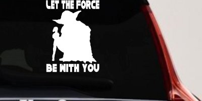 Yoda Let The Force Be With You Car or Truck Window Vinyl Decal Sticker