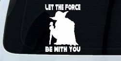 Yoda Let The Force Be With You Car or Truck Window Decal Sticker