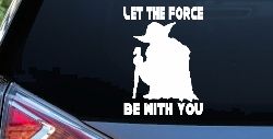 Yoda Let The Force Be With You Car or Truck Window Decal Sticker