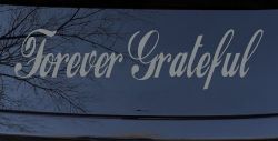 Forever Grateful Christian Car or Truck Window Vinyl Decal Sticker (Telegrey)