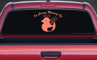 In Loving Memory Of Duck Angel Car or Truck Window Decal Sticker (Coral)