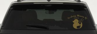 In Loving Memory Of Duck Angel Car or Truck Window Decal Sticker (Gold)