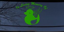 In Loving Memory Of Duck Angel Car or Truck Window Vinyl Decal Sticker (Lime)