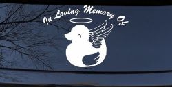 In Loving Memory Of Duck Angel Car or Truck Window Decal Sticker