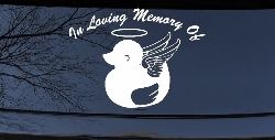 In Loving Memory Of Duck Angel Car or Truck Window Decal Sticker
