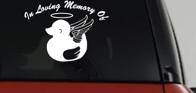 In Loving Memory Of Duck Angel Car or Truck Window Vinyl Decal Sticker