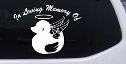 In Loving Memory Of Duck Angel Car or Truck Window Decal Sticker