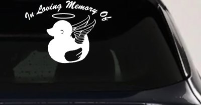 In Loving Memory Of Duck Angel Car or Truck Window Vinyl Decal Sticker