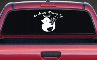 In Loving Memory Of Duck Angel Car or Truck Window Decal Sticker