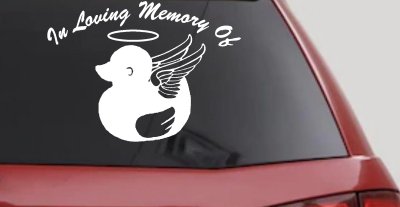 In Loving Memory Of Duck Angel Car or Truck Window Vinyl Decal Sticker