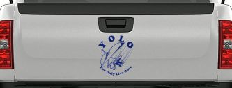 YOLO You Only Live Once Hang glider Car or Truck Window Decal Sticker (Navy)