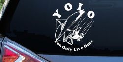 YOLO You Only Live Once Hang glider Car or Truck Window Decal Sticker