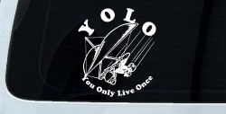 YOLO You Only Live Once Hang glider Car or Truck Window Decal Sticker