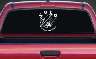 YOLO You Only Live Once Hang glider Car or Truck Window Decal Sticker