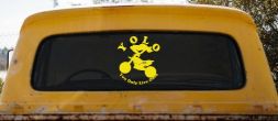 YOLO You Only Live Once Dirt Bike Trick Car or Truck Window Decal Sticker (Yellow)