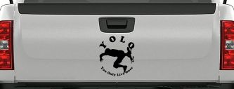 YOLO You Only Live Once Skateboard Car or Truck Window Vinyl Decal Sticker (Black)