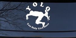 YOLO You Only Live Once Skateboard Car or Truck Window Decal Sticker