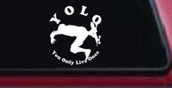 YOLO You Only Live Once Skateboard Car or Truck Window Decal Sticker