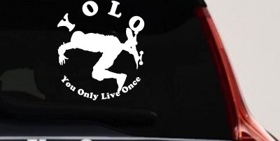 YOLO You Only Live Once Skateboard Car or Truck Window Vinyl Decal Sticker