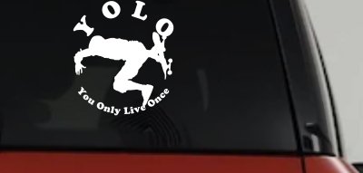 YOLO You Only Live Once Skateboard Car or Truck Window Vinyl Decal Sticker