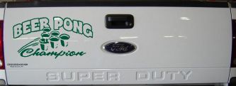 Beer Pong Champion Drinking Party Car or Truck Window Decal Sticker (Dark Green)