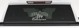 Beer Pong Champion Drinking Party Car or Truck Window Decal Sticker (Light Gray)