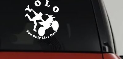 YOLO You Only Live Once Freestyle Moto X Sports Car or Truck Window Vinyl Decal Sticker