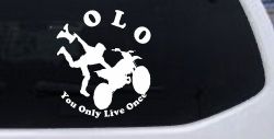 YOLO You Only Live Once Freestyle Moto X Sports Car or Truck Window Decal Sticker