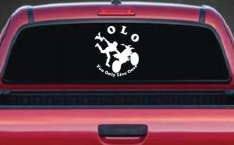 YOLO You Only Live Once Freestyle Moto X Sports Car or Truck Window Decal Sticker