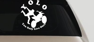 YOLO You Only Live Once Freestyle Moto X Sports Car or Truck Window Vinyl Decal Sticker
