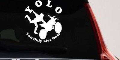 YOLO You Only Live Once Freestyle Moto X Sports Car or Truck Window Vinyl Decal Sticker