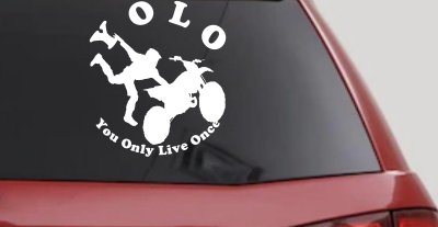 YOLO You Only Live Once Freestyle Moto X Sports Car or Truck Window Vinyl Decal Sticker