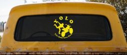 YOLO You Only Live Once Freestyle Moto X Sports Car or Truck Window Decal Sticker (Yellow)