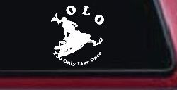 YOLO You Only Live Once Snowmobile Sports Car or Truck Window Decal Sticker