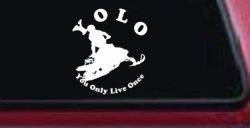 YOLO You Only Live Once Snowmobile Sports Car or Truck Window Decal Sticker