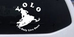 YOLO You Only Live Once Snowmobile Sports Car or Truck Window Decal Sticker