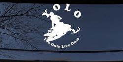 YOLO You Only Live Once Snowmobile Sports Car or Truck Window Decal Sticker