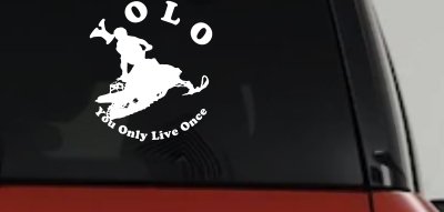 YOLO You Only Live Once Snowmobile Sports Car or Truck Window Vinyl Decal Sticker