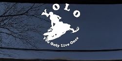 YOLO You Only Live Once Snowmobile Sports Car or Truck Window Decal Sticker