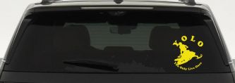 YOLO You Only Live Once Snowmobile Sports Car or Truck Window Vinyl Decal Sticker (Yellow)