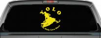 YOLO You Only Live Once Snowmobile Sports Car or Truck Window Vinyl Decal Sticker (Yellow)