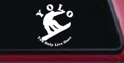 YOLO You Only Live Once Snowboarding solid Sports Car or Truck Window Decal Sticker