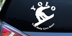 YOLO You Only Live Once Snowboarding solid Sports Car or Truck Window Decal Sticker