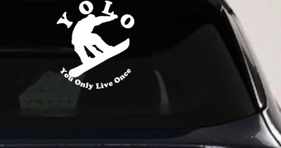 YOLO You Only Live Once Snowboarding solid Sports Car or Truck Window Vinyl Decal Sticker