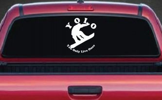 YOLO You Only Live Once Snowboarding solid Sports Car or Truck Window Decal Sticker
