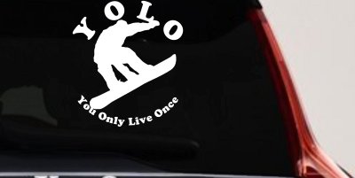 YOLO You Only Live Once Snowboarding solid Sports Car or Truck Window Vinyl Decal Sticker