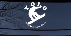 YOLO You Only Live Once Snowboarding solid Sports Car or Truck Window Decal Sticker