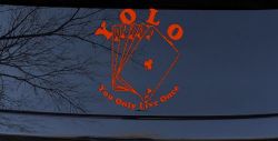 YOLO You Only Live Once Gambling Poker Other Car or Truck Window Decal Sticker (Orange Red)
